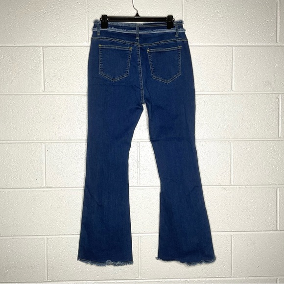 < Y2K Unbranded Contrast Stitch Flare Jeans > - Picture 2 of 4